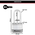 Miniatyrbild 5 av 5: Högsäkerhetshänglås - MASTER LOCK - M1EURTRILH - Nyckel - Laminerat stål - Utvändigt - L-schackel - 3-pack - Perfekt för skjul