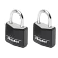 Miniatyrbillede 1 af 2: MASTERLOCK 30 mm hængelås i aluminium med sort vinylbetræk - pakke med 2 stk.