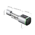 Miniatyrbillede 2 af 2: Intelligent låsecylinder, 100 fingeraftryk kapacitet, IP53 støvbeskyttet,Sølv
