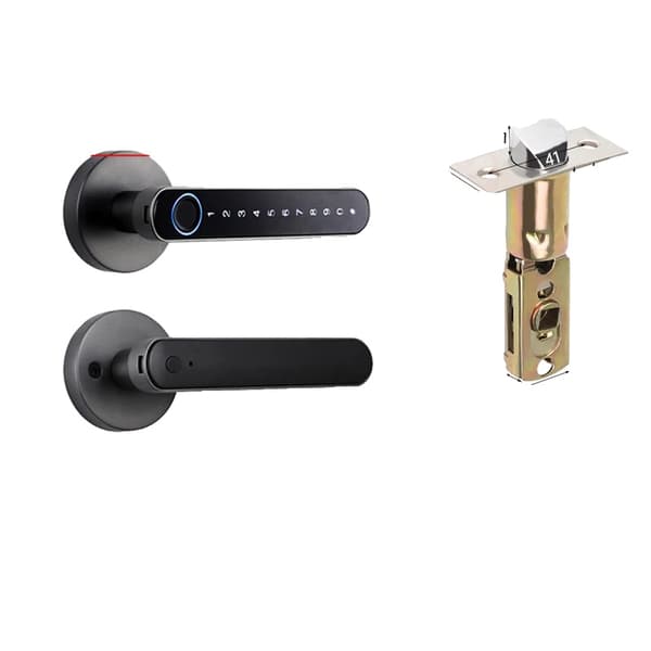 Smart dörrlås, fingeravtrycksåtkomst, nyckelfri bekvämlighet,Pärlemor svart, 50mm