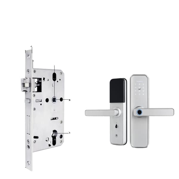 Smart biometrisk dörrlås, WiFi-appåtkomst, hållbar aluminiumlegering,Silver 5572