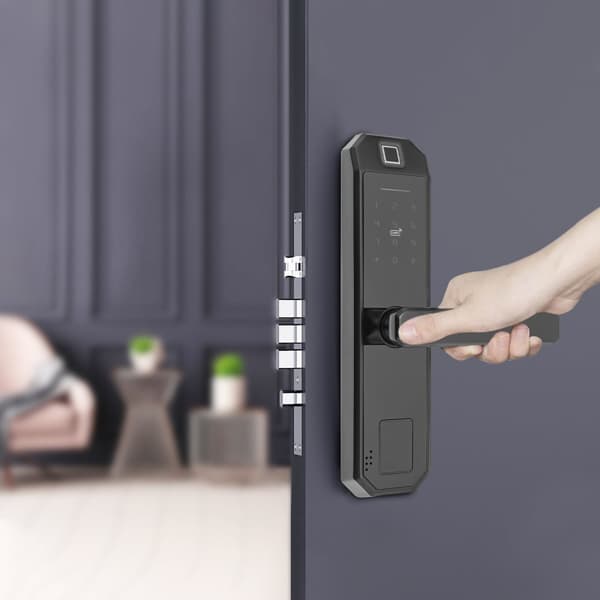Fingeravtrycksdörrlås, 200 Fingeravtryck, USB-laddning, Konstruktion i zinklegering