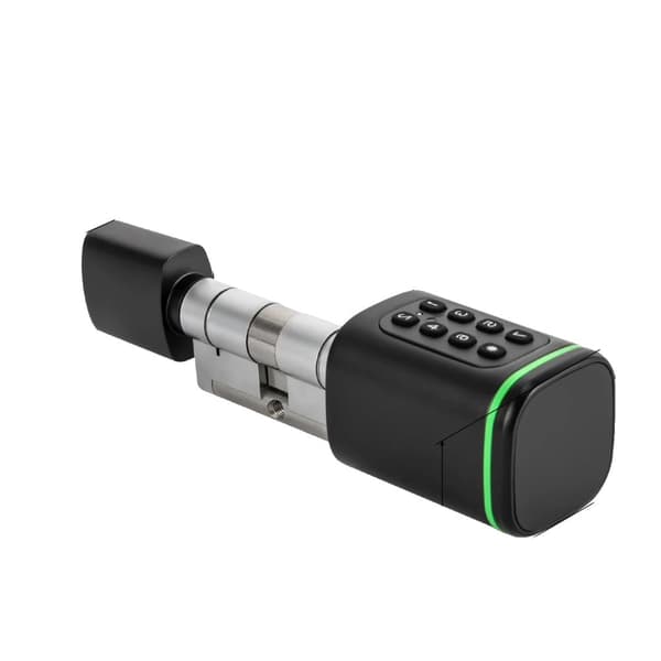 Nyckellös Smart Cylinderlås, Fyra Låsningsmetoder, Modern Design,svart