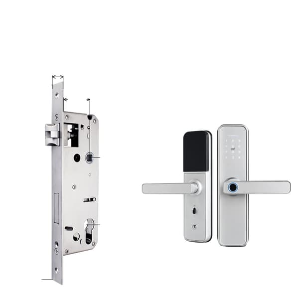 Biometrisk Smart Dørklap, Forskellige Låsemetoder, Holdbar Aluminiumlegering,sølv 4585