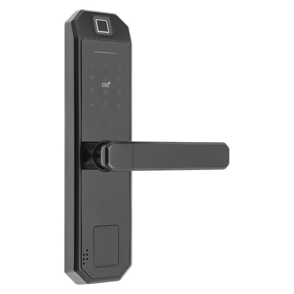 Smart Lock, Fingeraftryk & Adgangskode, Holdbart Zinklegering, Moderne Berøringskontrol,Ja, sort