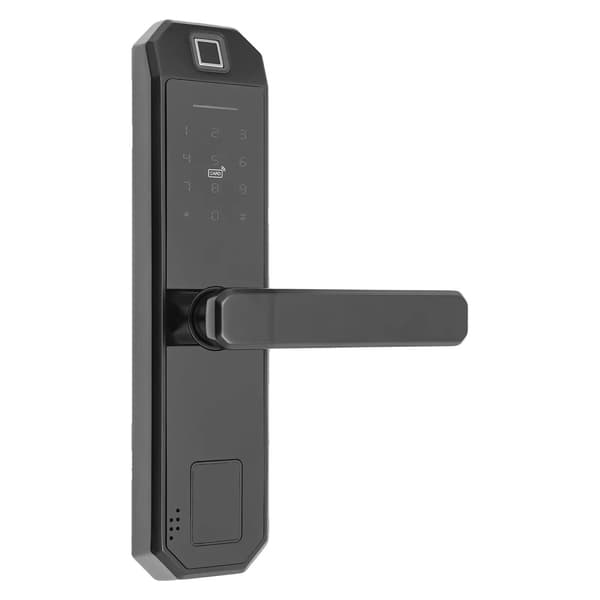 Smart Lock, Fingeraftryk & Adgangskode, Holdbart Zinklegering, Moderne Berøringskontrol,Ja, sort