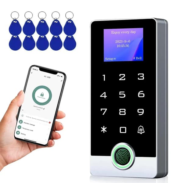 Fingeraftryksadgangskontrol, flere adgangsmetoder, brugerkapacitet 10000, vejrbestandigt design,Maskine 10Tag