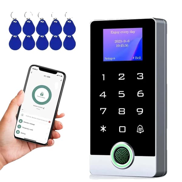 Fingeraftryksadgangskontrol, flere adgangsmetoder, brugerkapacitet 10000, vejrbestandigt design,Maskine 10Tag