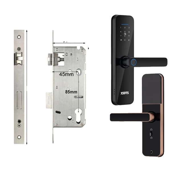 Smart Dørlås, Biometrisk Fingeraftryk Låsning, WiFi Forbindelse, 240x22(4585), Rosaguld