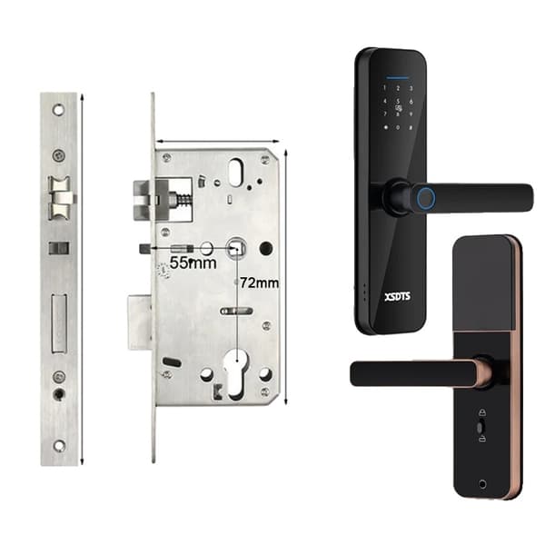 Smart Dørlås, Biometrisk Fingeraftryk Låsning, WiFi Forbindelse, 240x22(5572), Rosaguld