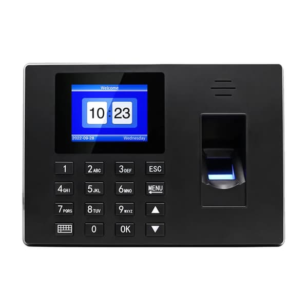 Fingeraftryks tidsregistreringsmaskine, biometrisk, ID-kort, 2,4 tommer skærm,EU