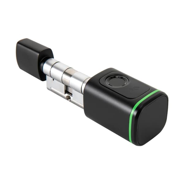 Fingeraftryksdør låsecylinder, 60 mm længde, IP53 beskyttelse, 100 fingeraftryk kapacitet,Sort