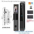 Miniatyrbillede 2 af 2: Smart Lock, 3D Ansigtsgenkendelse, Wi-Fi Fjernlåse,24 280 Mortise