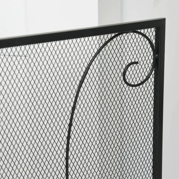 Rootz Spark Protection - Pejse - 3 paneler - Pladsbesparende - Foldbar - Fleksibel - Metal - Sort - 132,5 x 76,5 cm