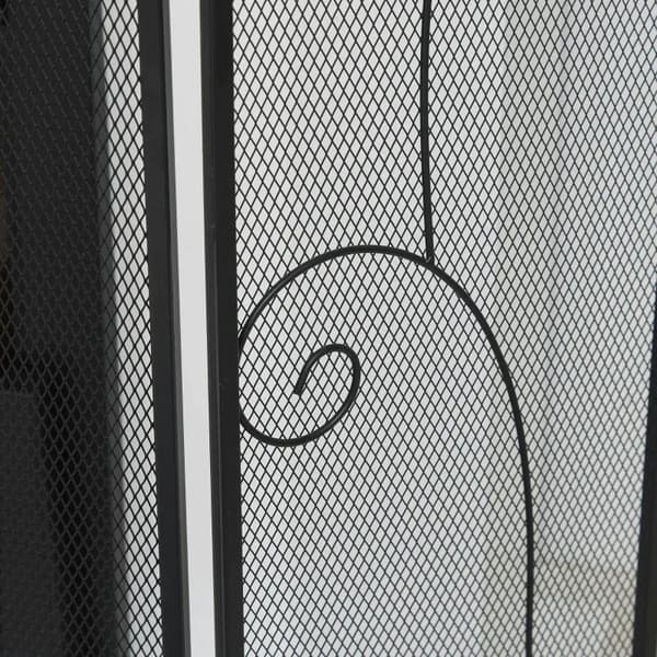 Rootz Spark Protection - Eldstäder - 3 paneler - Utrymmesbesparande - Fällbar - Flexibel - Metall - Svart - 132,5 x 76,5 cm
