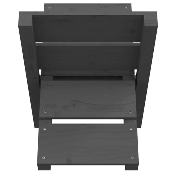 vidaXL Klapiteline harmaa 47x39,5x48 cm täysi mänty -  Polttopuuteline- & -kärrytarvikkeet