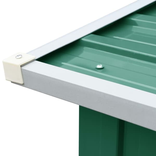 vidaXL brændeskur til haven 330 x 92 x 153 cm galvaniseret stål grøn -  Brændekurve – tilbehør