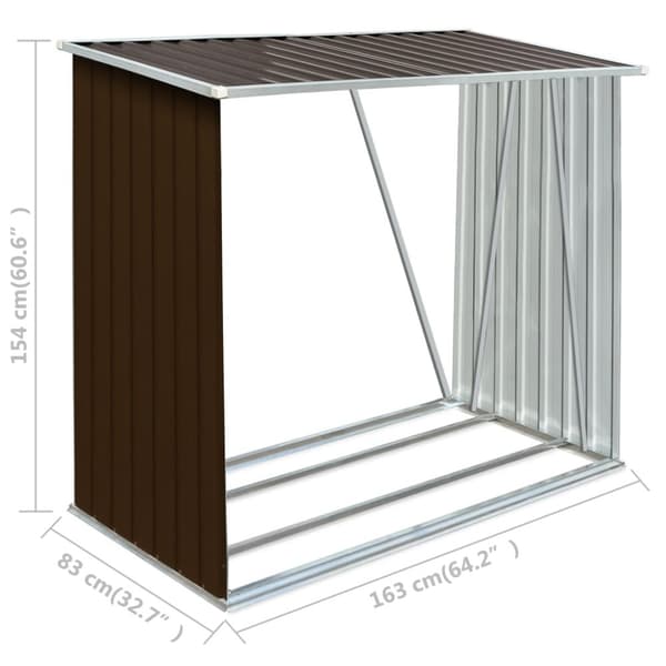vidaXL brændeskur til haven 163x83x154 cm galvaniseret stål brun -  Brændekurve – tilbehør