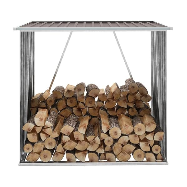 vidaXL brændeskur til haven 163x83x154 cm galvaniseret stål brun -  Brændekurve – tilbehør