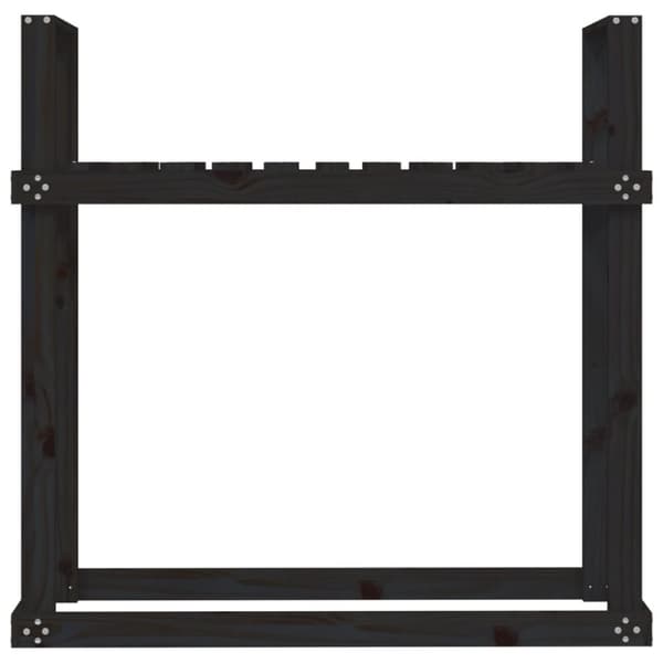 vidaXL Vedställ svart 110x35x108,5 cm massiv furu -  Tillbehör till vedställ & vedkorgar
