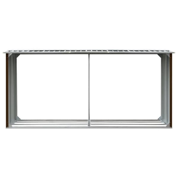 vidaXL brændeskur til haven 330 x 92 x 153 cm galvaniseret stål brun -  Brændekurve – tilbehør