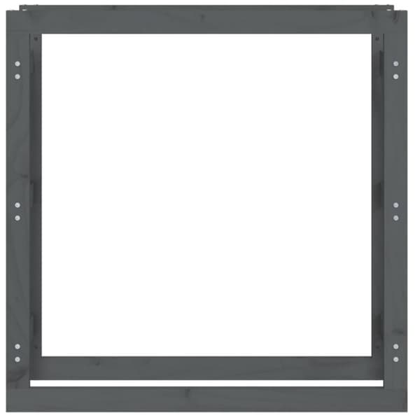 vidaXL Vedställ grå 100x25x100 cm massiv furu -  Tillbehör till vedställ & vedkorgar