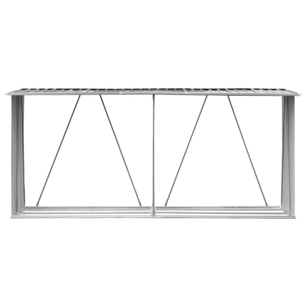 The Living Store brændeskur til haven 330x84x152 cm galvaniseret stål antracitgrå -  Brændekurve – tilbehør