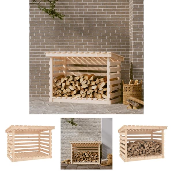 The Living Store Polttopuuteline 108x73x79 cm täysi mänty -  Polttopuuteline- & -kärrytarvikkeet