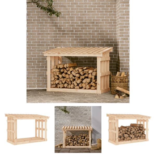 The Living Store Polttopuuteline 108x64,5x77 cm täysi mänty -  Polttopuuteline- & -kärrytarvikkeet