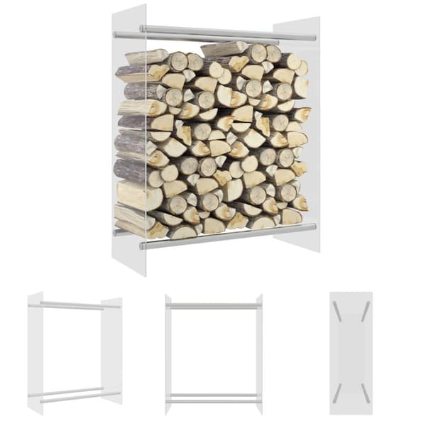 The Living Store Polttopuuteline läpikuultava 80x35x100 cm karkaistu lasi -  Polttopuuteline- & -kärrytarvikkeet