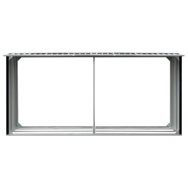 Brændekurve – tilbehør - Living brændeskur 330 x 92 x 153 cm galvaniseret stål antracitgrå