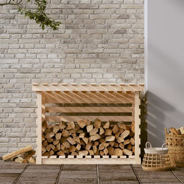 Tillbehör till vedställ & vedkorgar - Living Vedställ 108x73x79 cm massiv furu