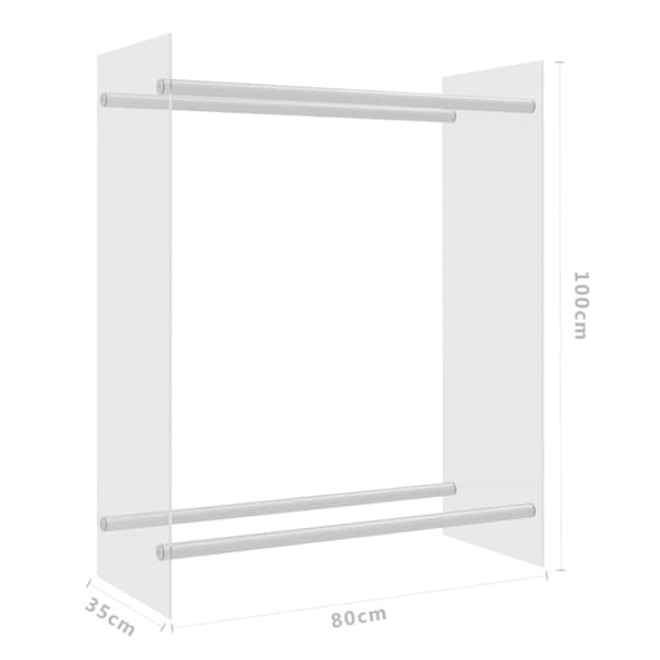 Brændekurve – tilbehør - Living brændestativ 80x35x100 cm hærdet glas transparent