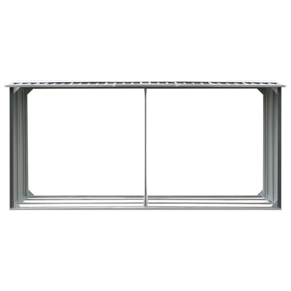 Brændeskur til haven galvaniseret stål 330 x 92 x 153 cm grå - Brændeskur - Brændeskure - Home & Living