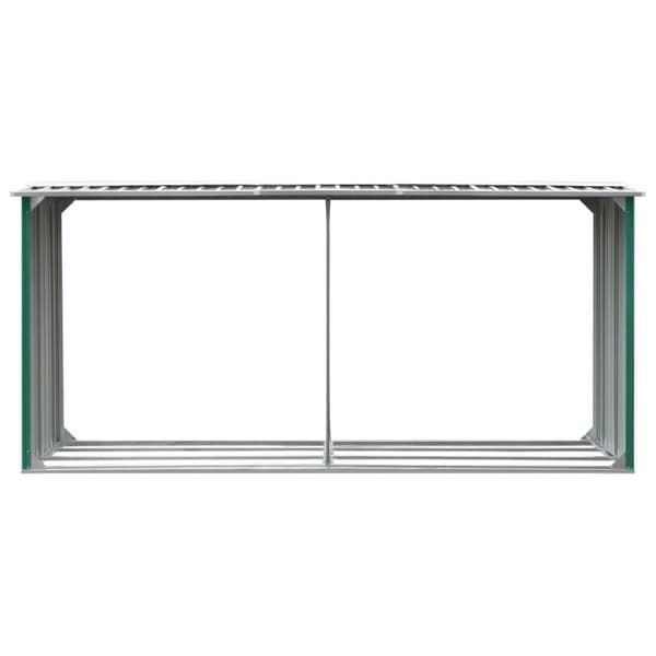 Brændeskur til haven 330 x 92 x 153 cm galvaniseret stål grøn - Brændeskur - Brændeskure - Home & Living