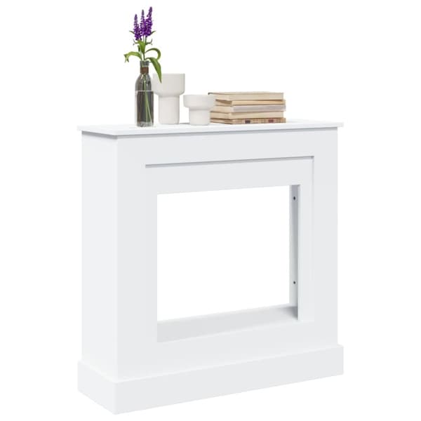vidaXL Peisramme hvit 90x30x90 cm konstruert tre