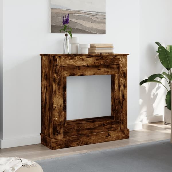 vidaXL Spiselkrans rökfärgad ek 90x30x90 cm konstruerat trä