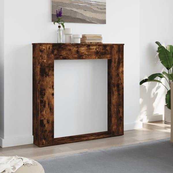 vidaXL Peisramme røkt eik 100x20x100 cm konstruert tre