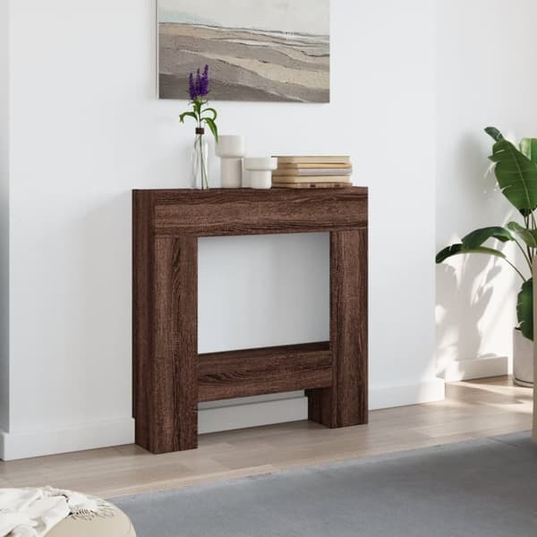 vidaXL Spiselkrans brun ek 81x18x82 cm konstruerat trä