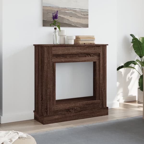 vidaXL Peisramme brun eik 90x30x90 cm konstruert tre