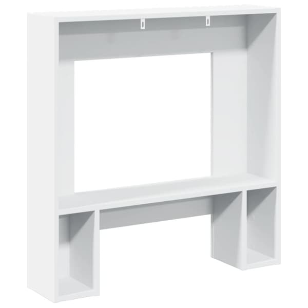 vidaXL Peisramme hvit 81x18x82 cm konstruert tre