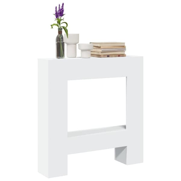 vidaXL Peisramme hvit 81x18x82 cm konstruert tre
