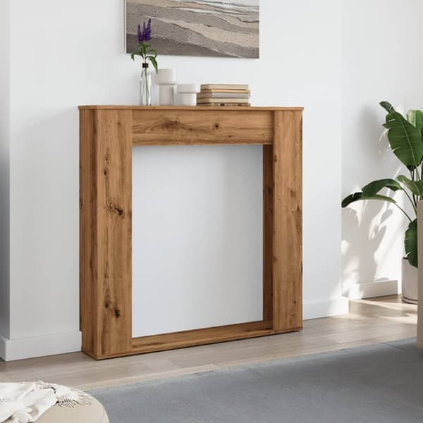 vidaXL Peisramme artisan eik 100x20x100 cm konstruert tre