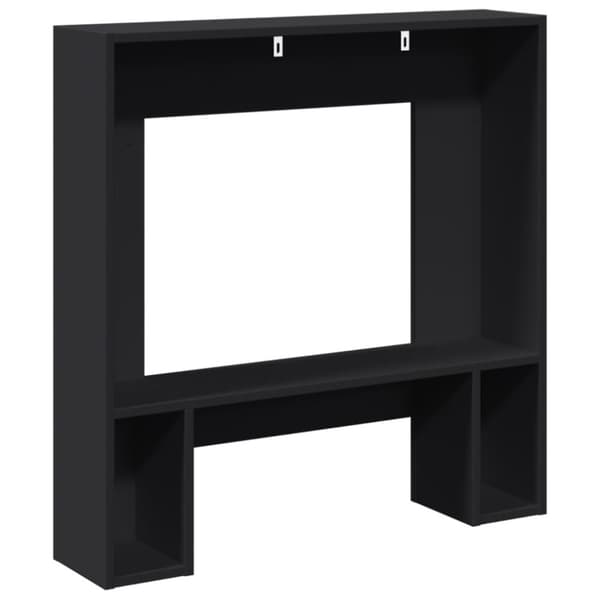 vidaXL Peisramme svart 81x18x82 cm konstruert tre