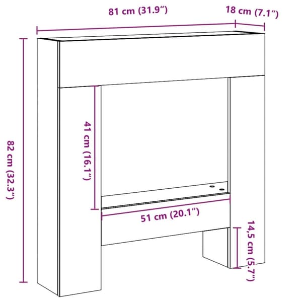 vidaXL Spiselkrans sonoma-ek 81x18x82 cm konstruerat trä