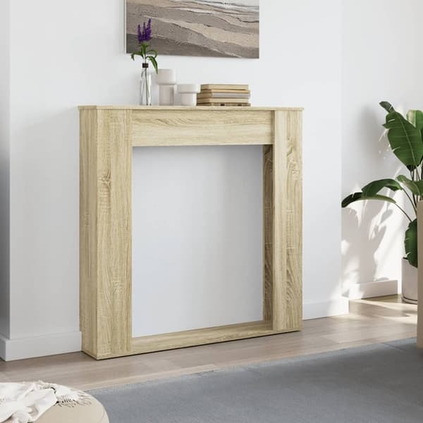 vidaXL Peisramme sonoma eik 100x20x100 cm konstruert tre
