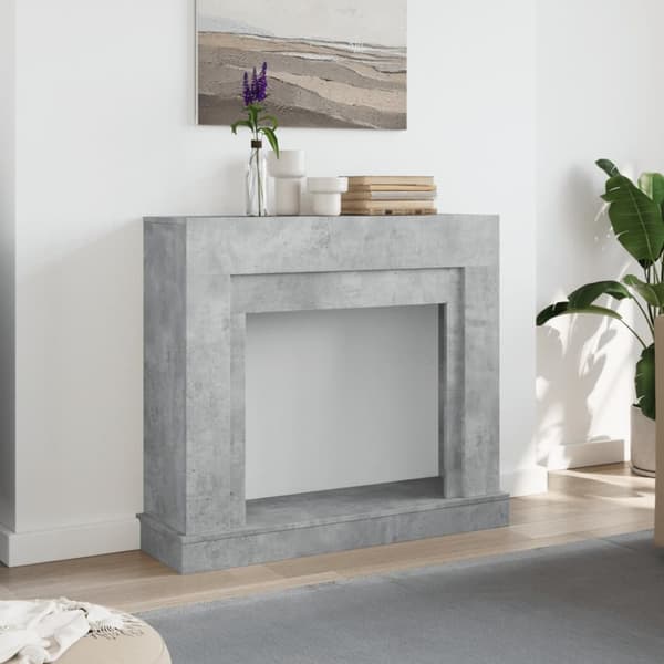 vidaXL Peisramme betonggrå 100x30x87,5 cm konstruert tre