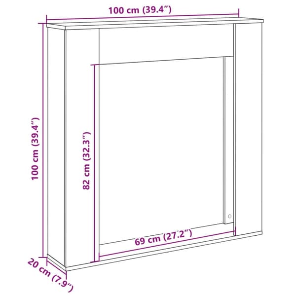 vidaXL Spiselkrans åldrat trä 100x20x100 cm konstruerat trä