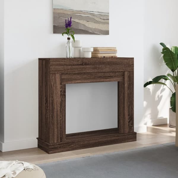 vidaXL Peisramme brun eik 100x30x87,5 cm konstruert tre