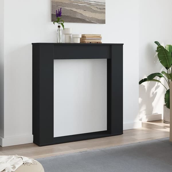 vidaXL Peisramme svart 100x20x100 cm konstruert tre